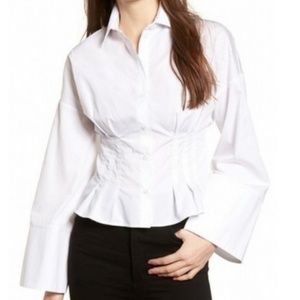 Topshop Gathered Waist Blouse